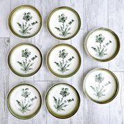 8 vintage hollow plates earthenware Gien model Herbiers table arts France