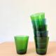 6 verres Vereco verts et bleus Vintage