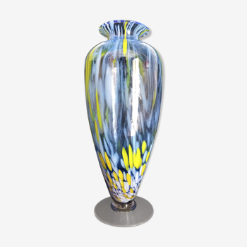 Vase en verre de murano, fait à la main, 38 cm de hauteur