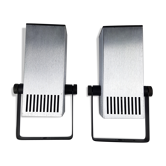 Pair of brushed aluminum square spots