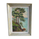 Table oil on canvas framed landscape sea
