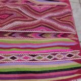Handmade pink kilim rug in pure wool - 220x100cm