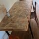 Tortuga table design 180 x 90 cm, made of mango wood and steel.