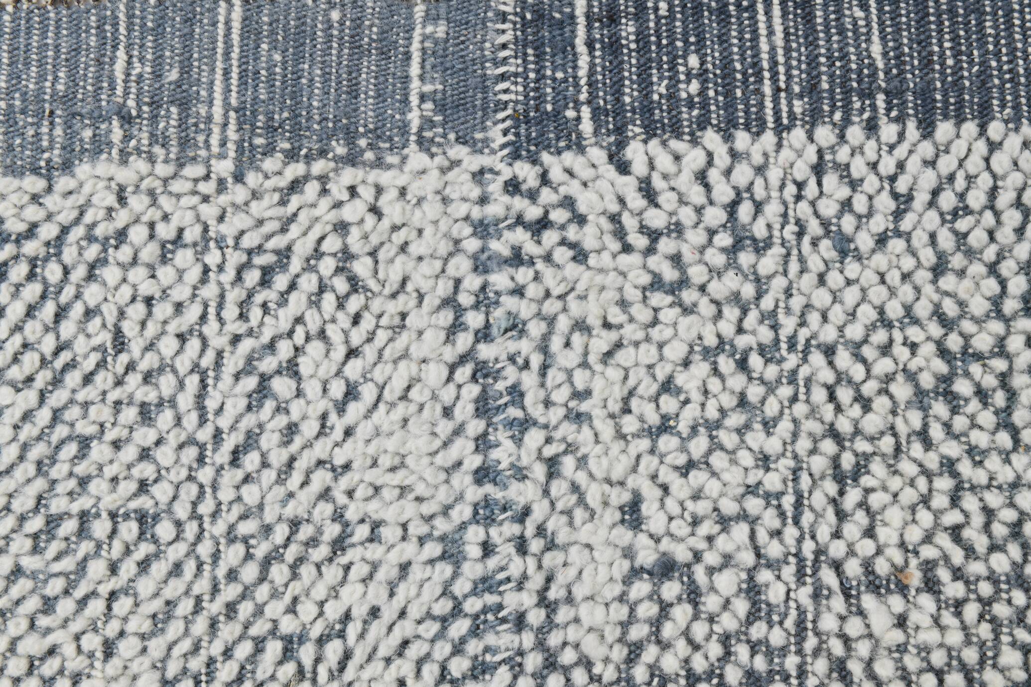 7x9 Blue White Modern Vintage Rug, 200x271Cm SK 34018 FREE SHIPPING