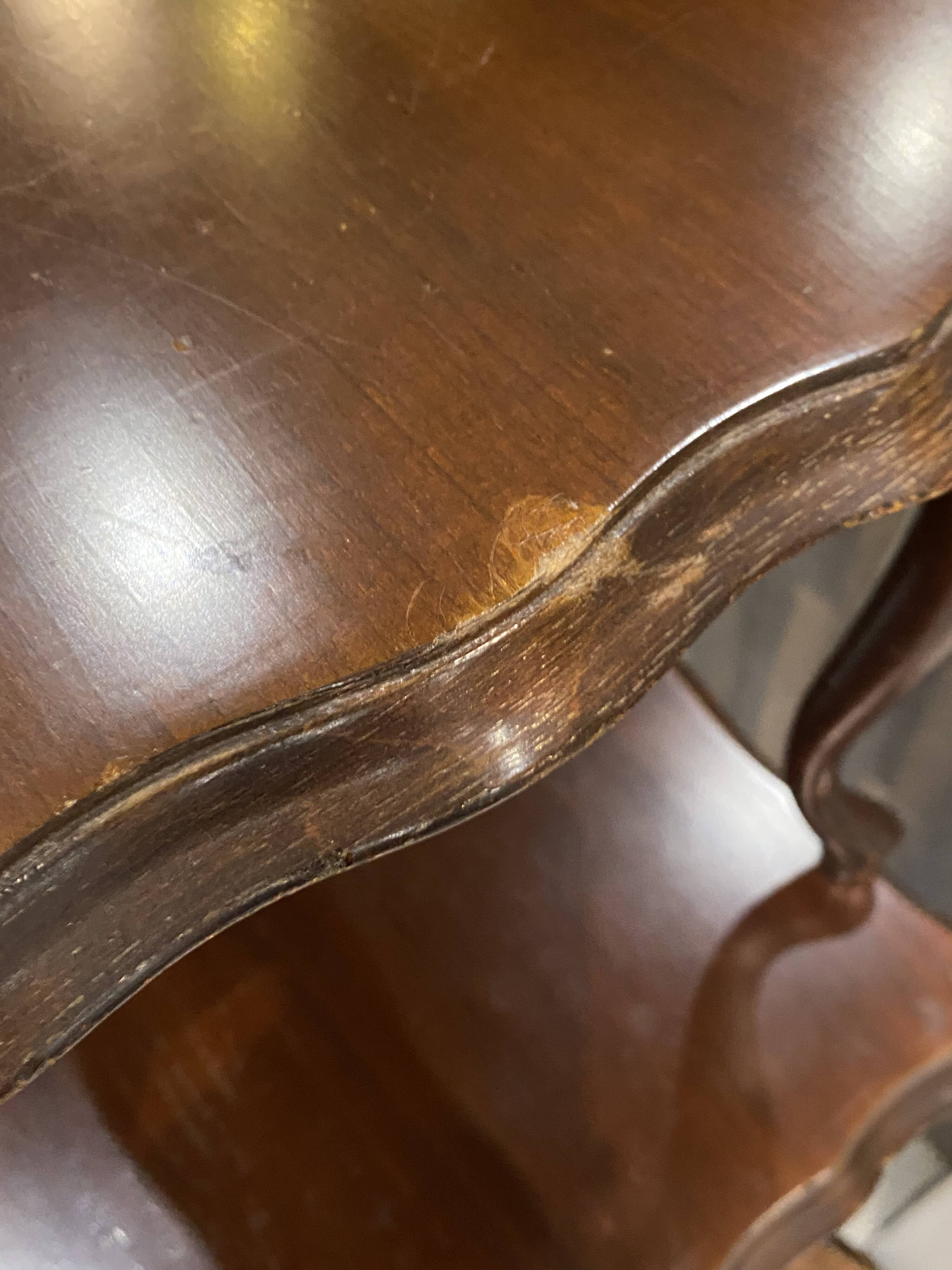 Set of 3 rustic nesting coffee tables in Louis XV style from 1950.