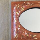 Vintage mirror all in leather 25x20cm