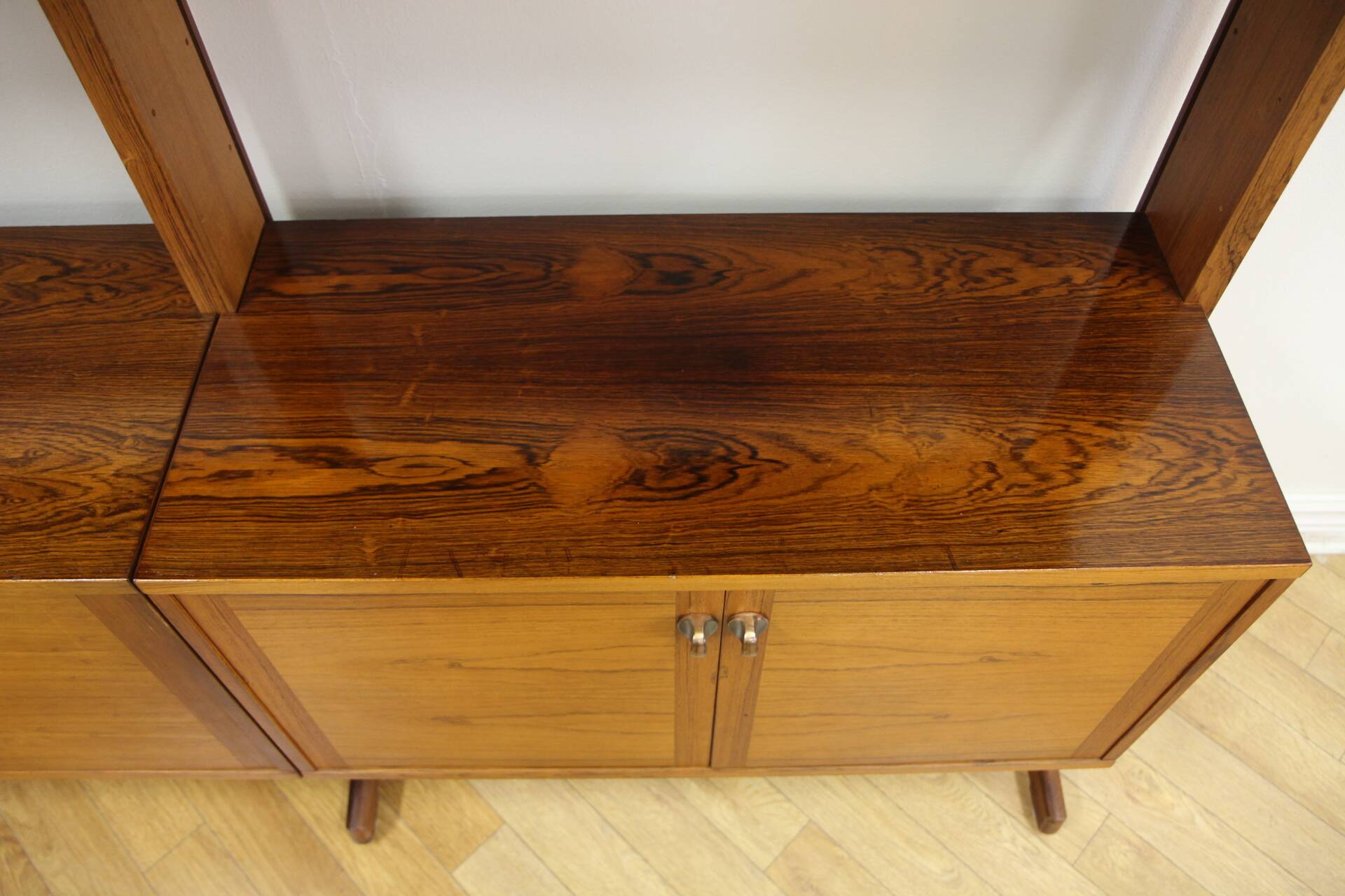 Scandinavian "triple" bookcase in rosewood, Sweden, 1960