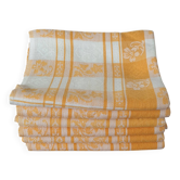 6 antique damask cotton napkins