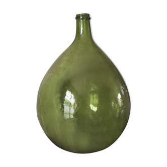 Demijohn glass green drop