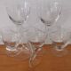 Set of 8 old glasses on base with chiseled decor