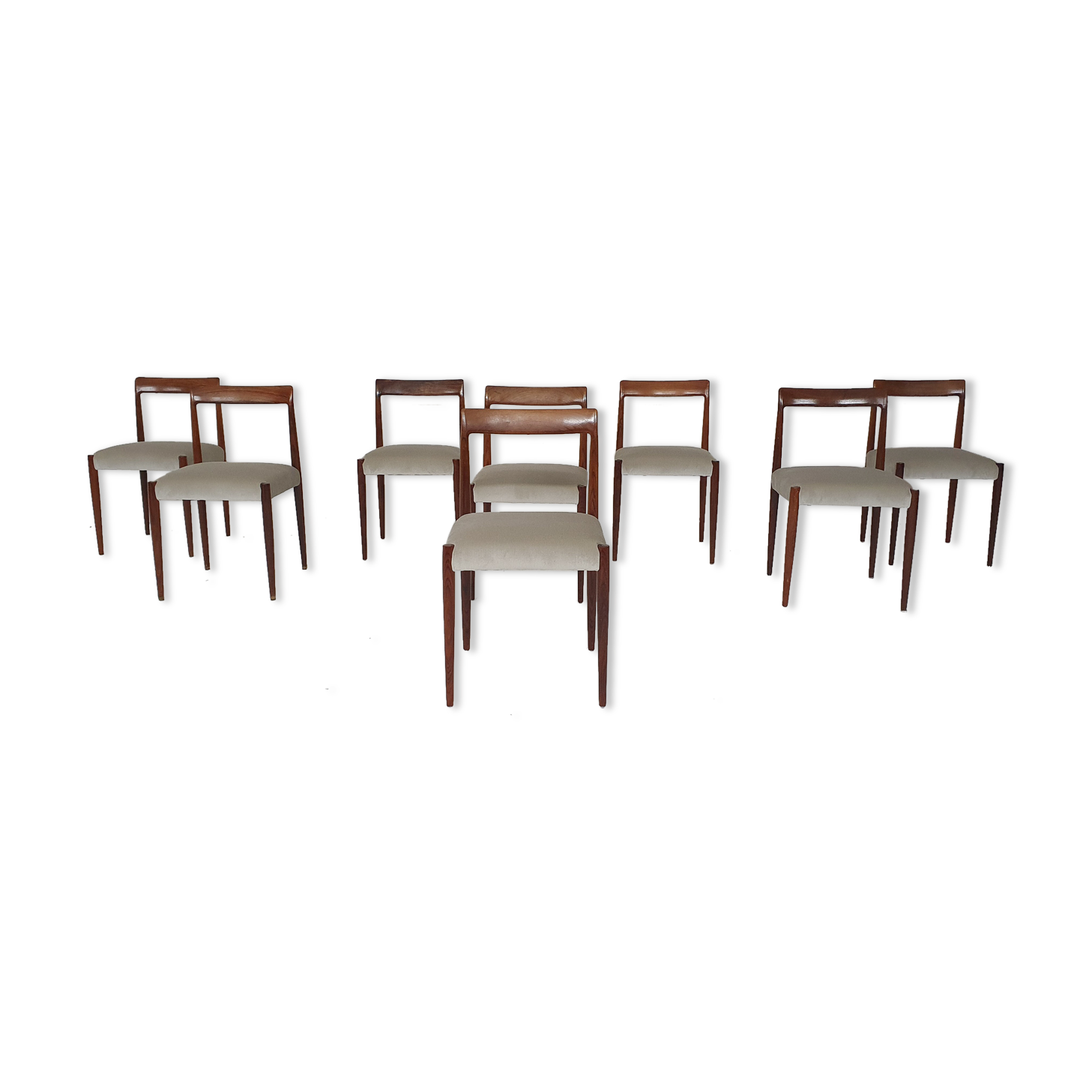 Set of eight rosewood dining chairs by Lubke, Germany 1960's
