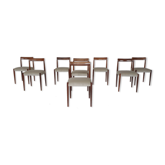 Set of eight rosewood dining chairs by Lubke, Germany 1960's