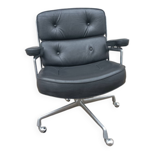 Fauteuil vintage cuir - noir