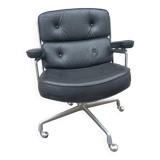 Vintage black leather armchair