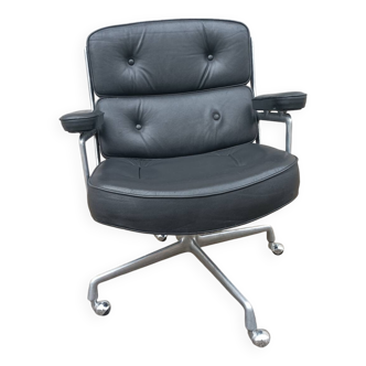 Vintage black leather armchair