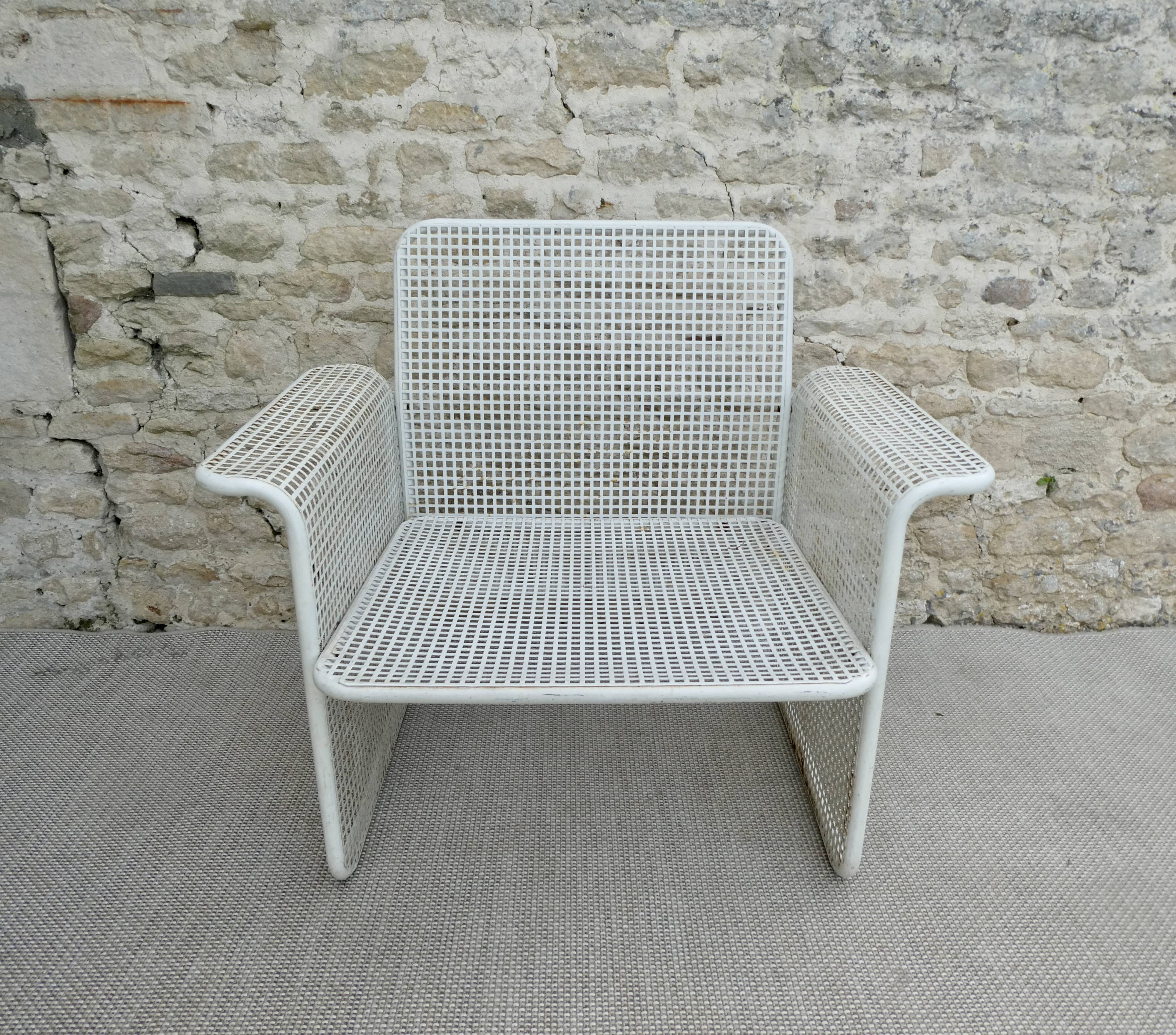 Openwork metal armchair, Talin, 70s