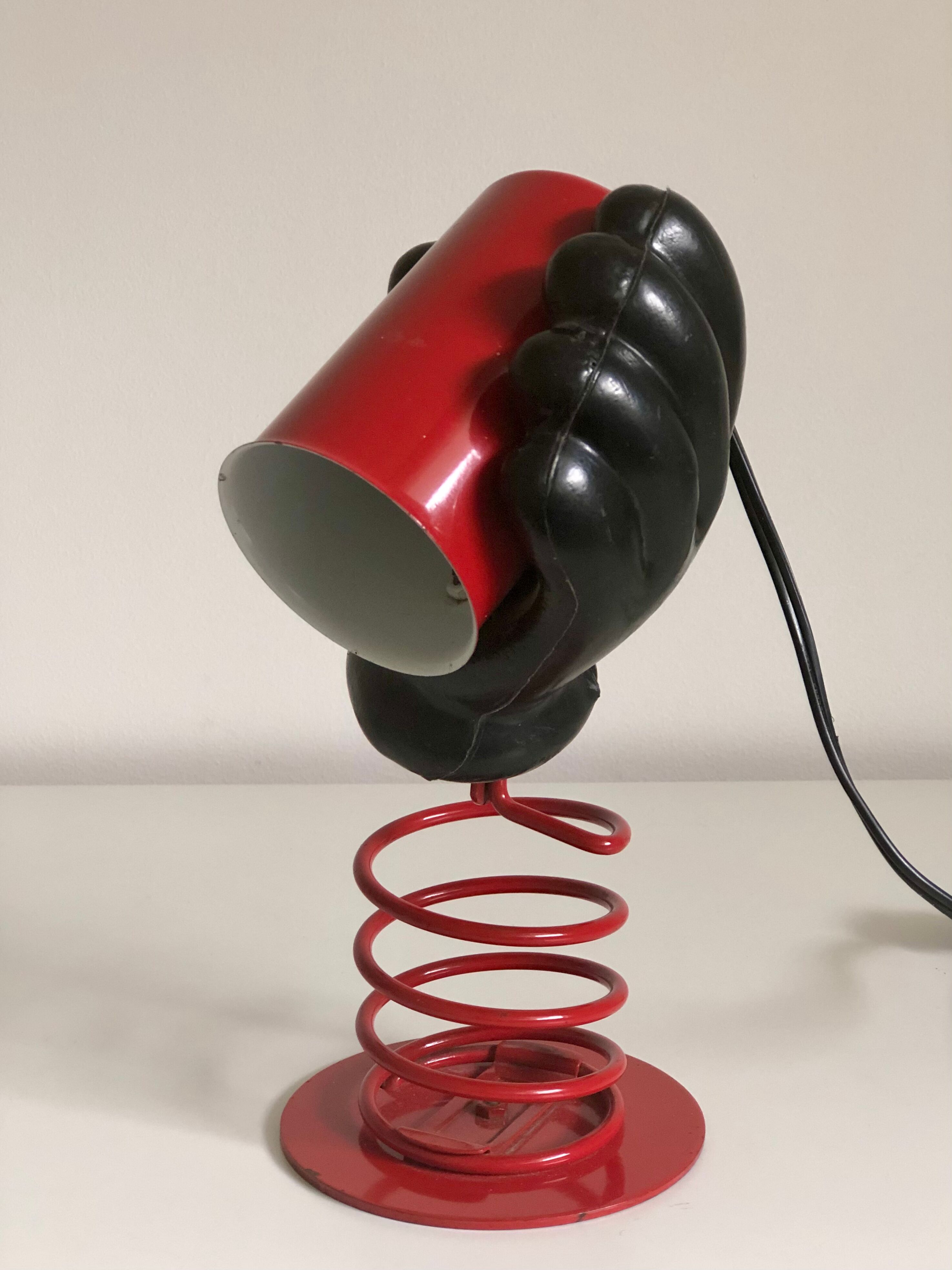 Hand lamp in lacquered and plastic metal, 1980