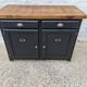 Old workshop furniture workbench tray two doors two drawers