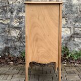 Art nouveau side table in raw wood