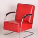Set of Bauhaus Armchair with Foot Stool attributed to Mucke Melder, 1930s