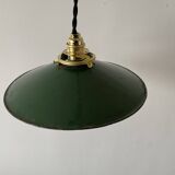 Industrial enameled sheet metal pendant light