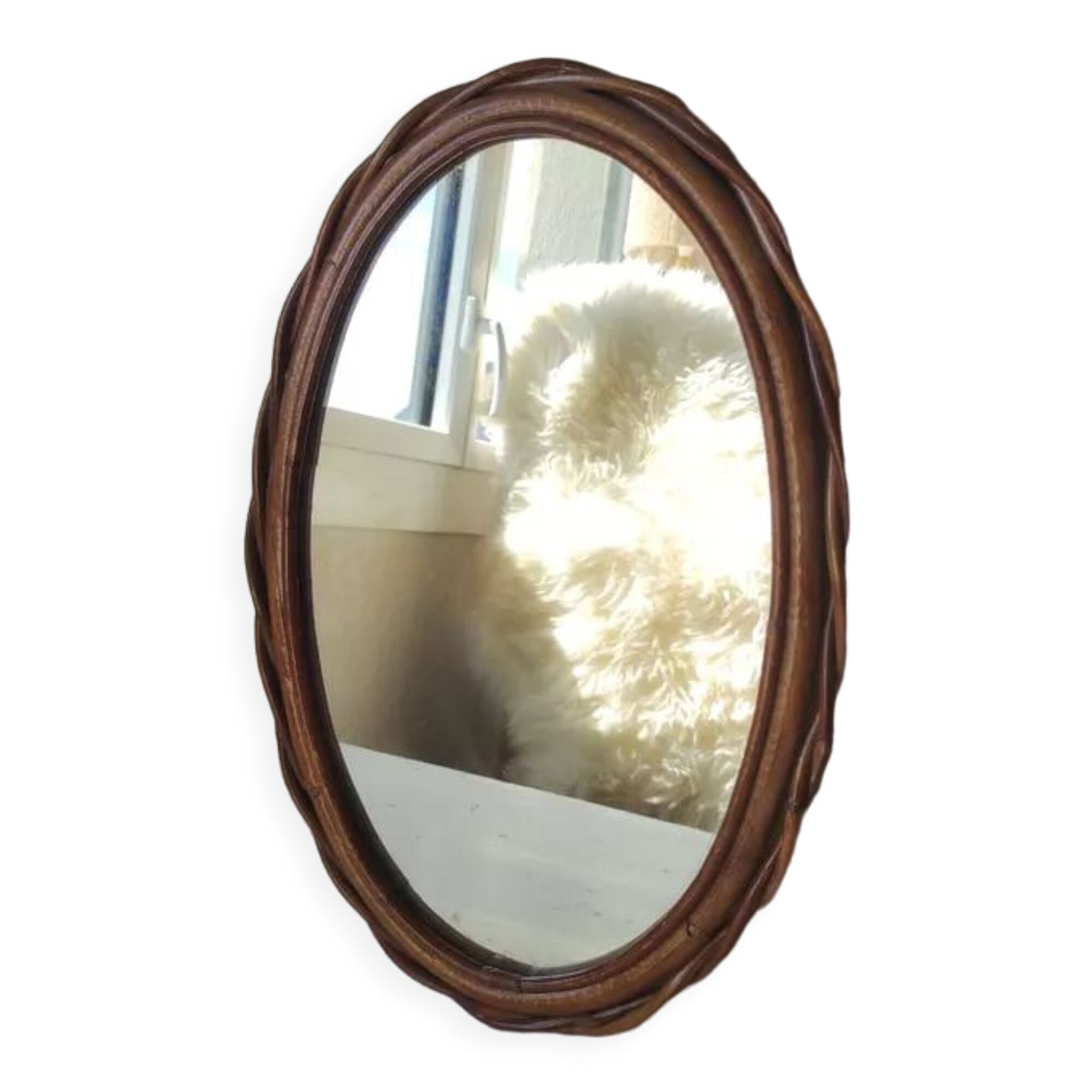 Miroir rotin 40x27cm