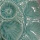 Turquoise barbotine oyster dish Gien France