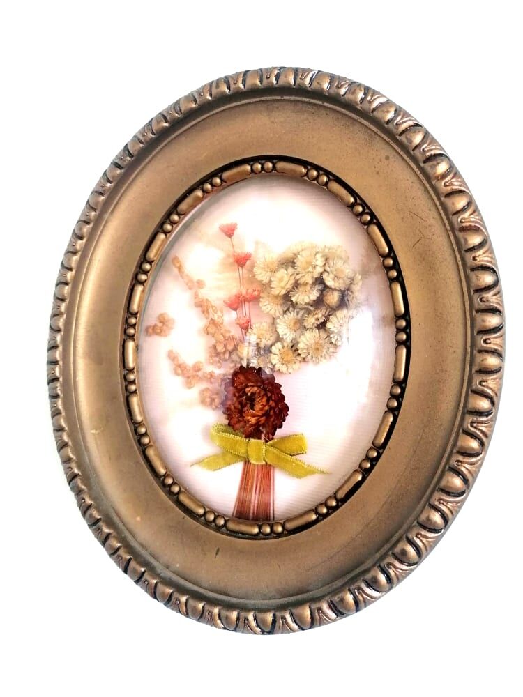 Domed frame dried flowers
