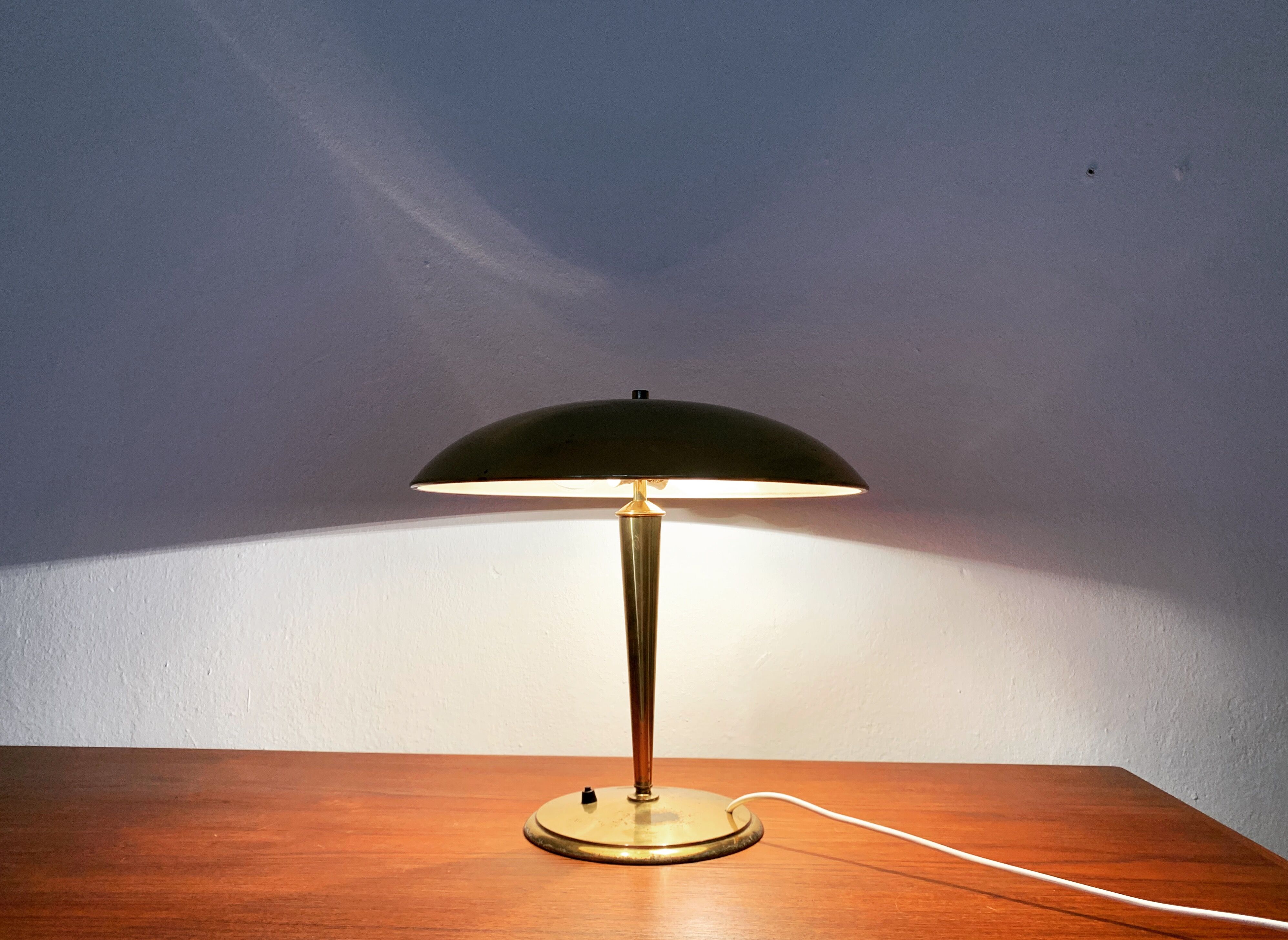 Magnificent large Mid Century Modern brass table lamp