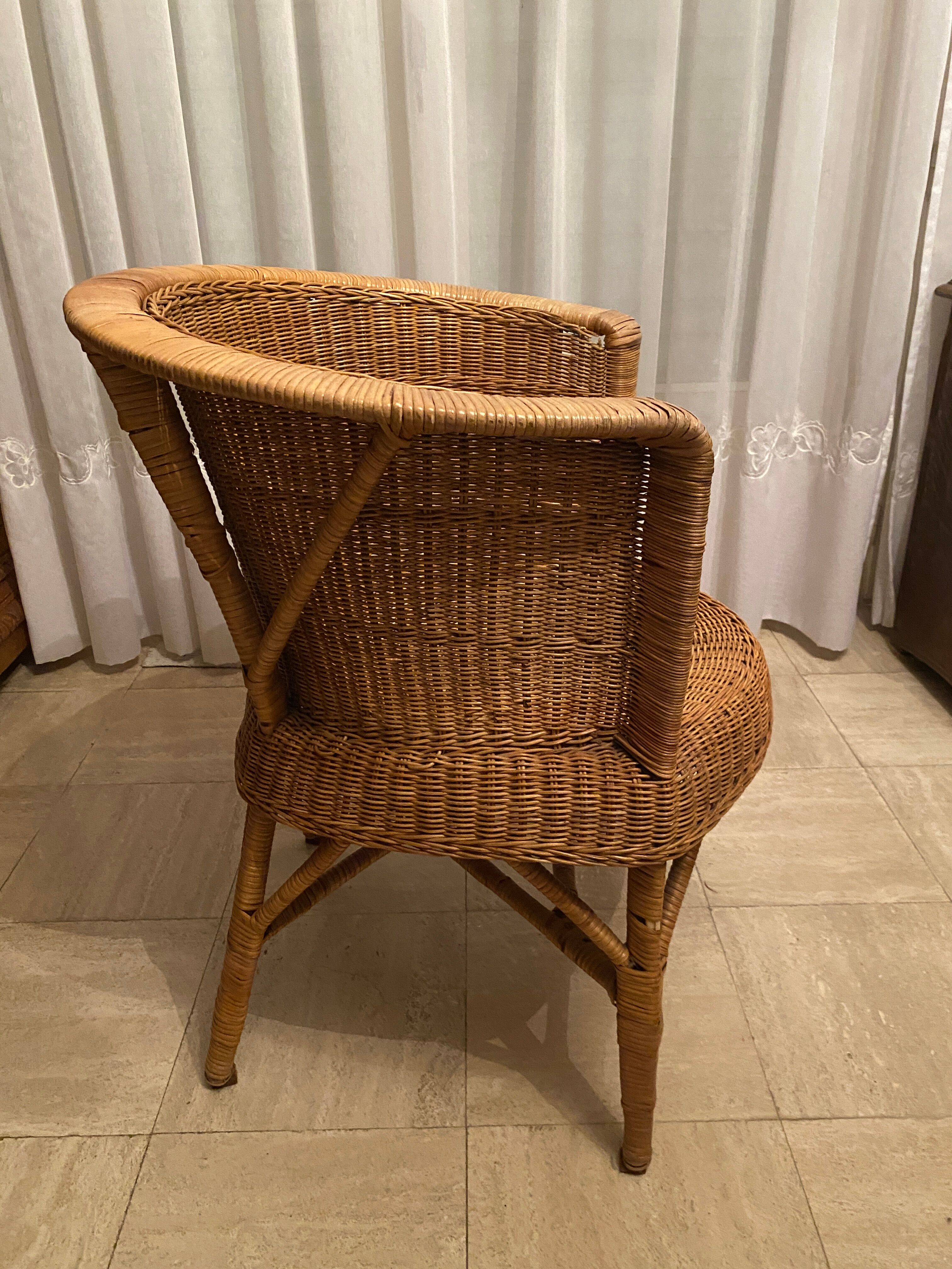 Wicker armchair 60s