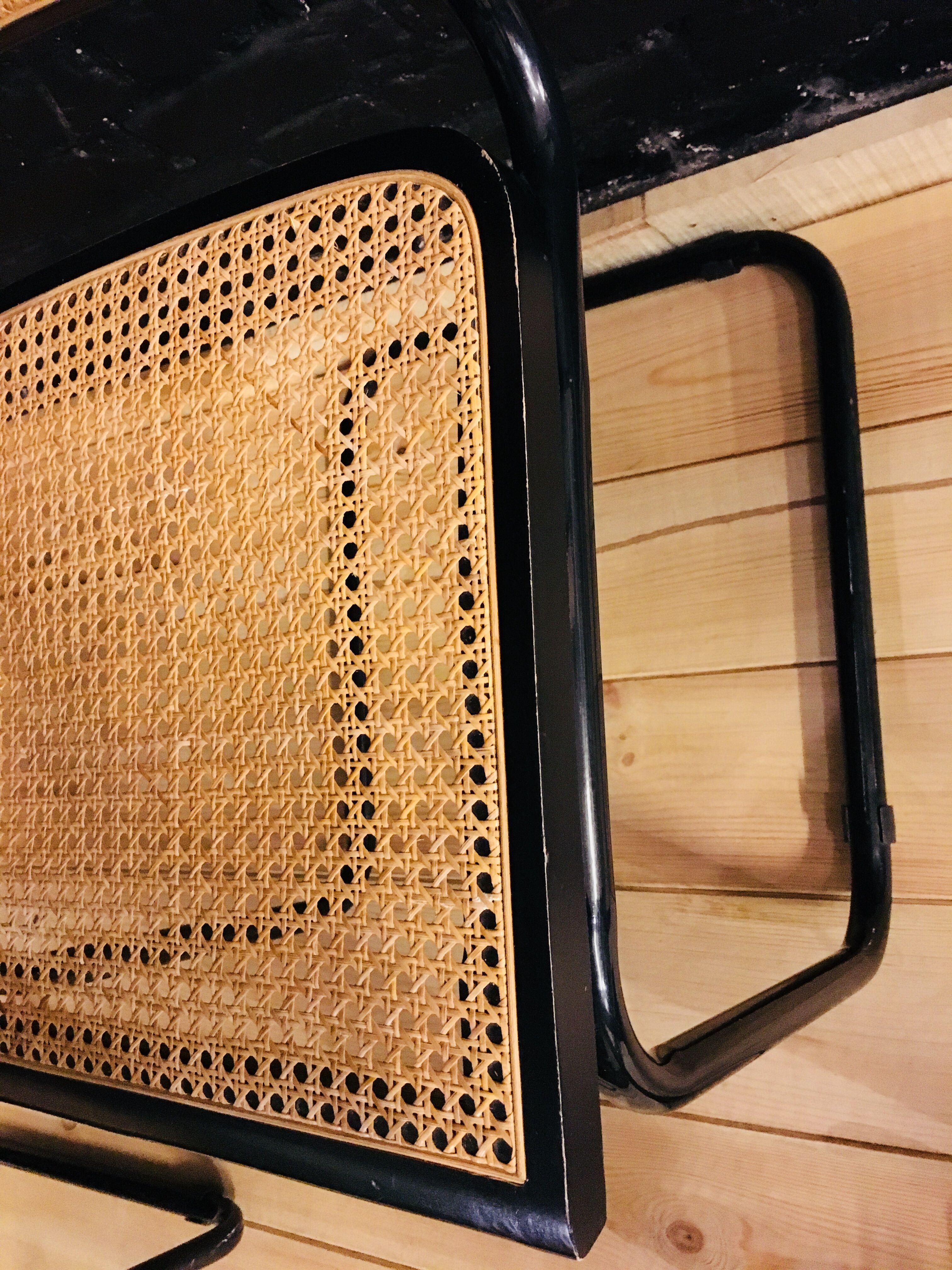 Set of 4 chairs black model B32 design by Marcel Breuer