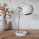 Small vintage Space Age desk lamp in white metal, 1970s design.