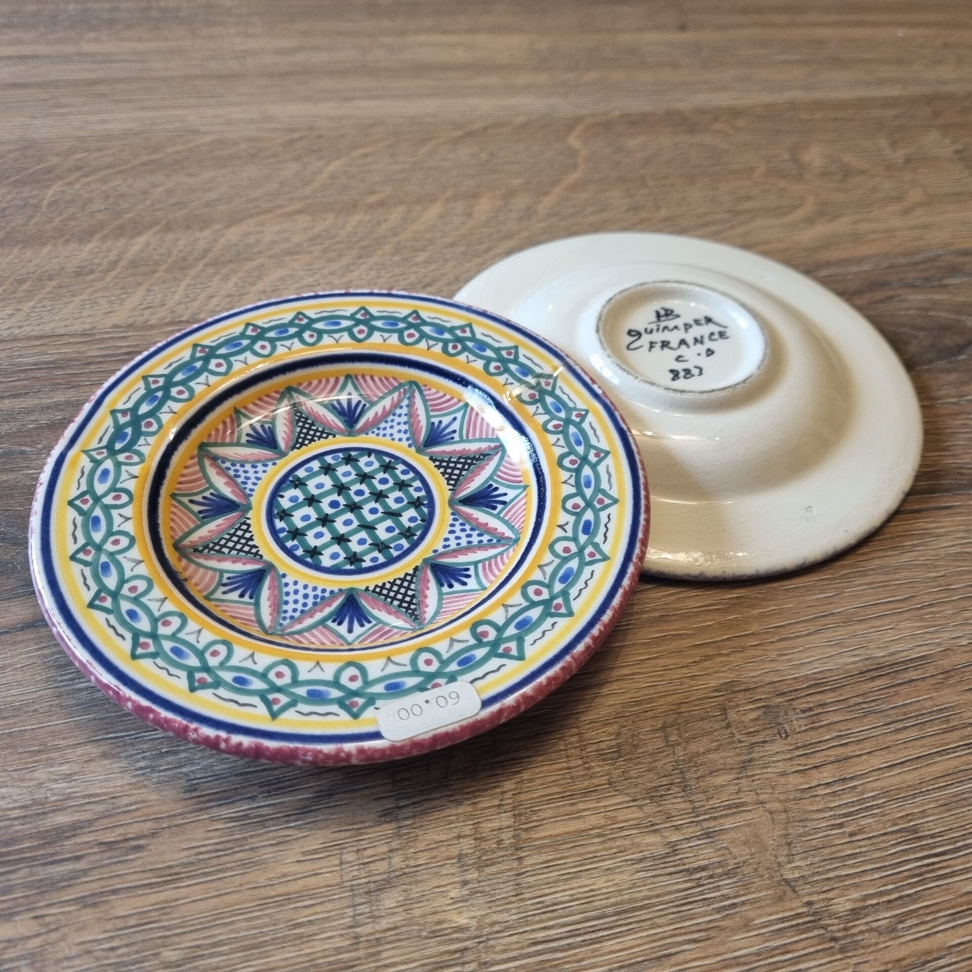 2 HB HENRIOT QUIMPER ashtrays from 1970, brand new!