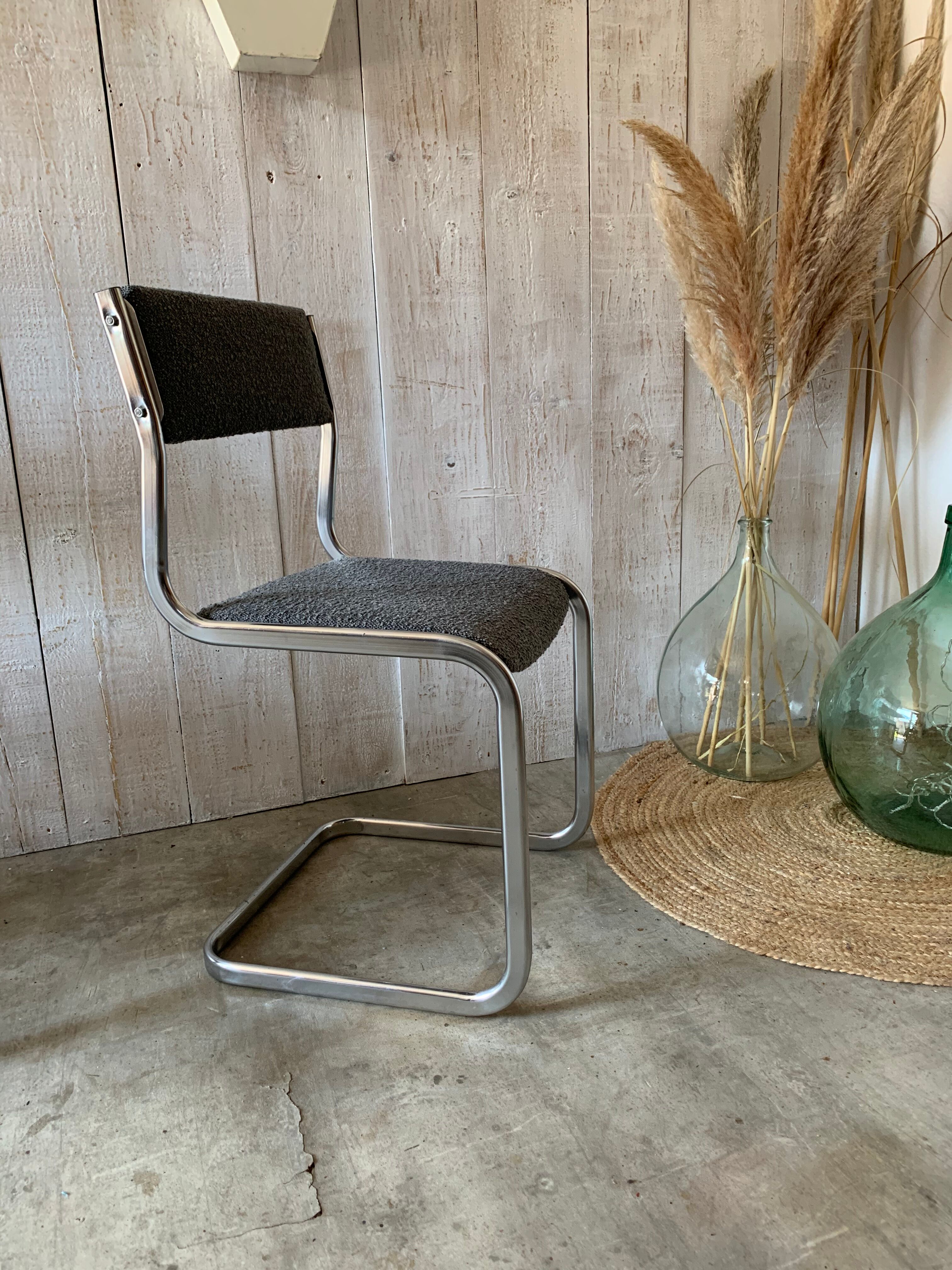 Series of 4 chrome chairs