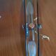 Pair of smoked glass and chrome wall lights