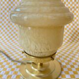 Table lamp with yellow Clichy glass globe