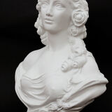 Female bust in white plaster 18th century