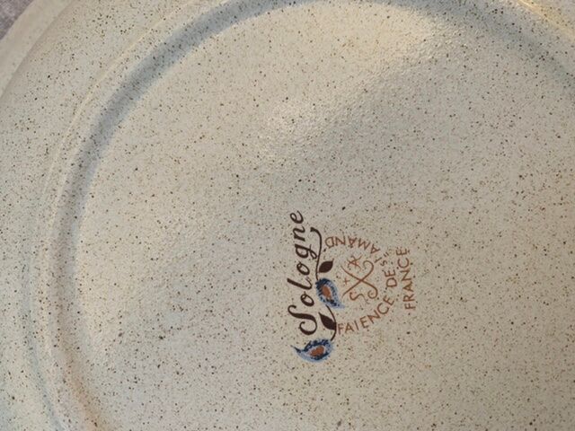 Hollow earthenware dish model sologne st Amand france vintage