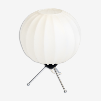 Tripod table lamp with globe in opaline 1960