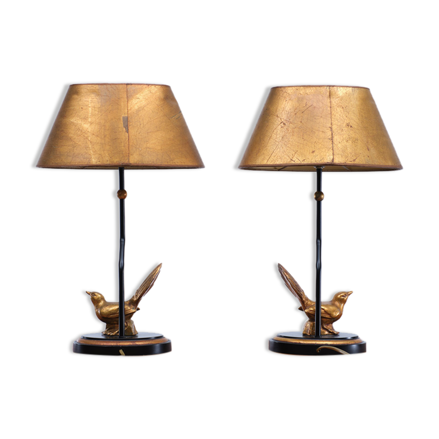 Kullmann birds lamps Hollywood Regency, 1980s