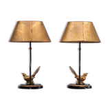 Kullmann birds lamps Hollywood Regency, 1980s
