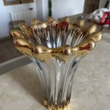Vase ancien en cristal et doré à l'or fin