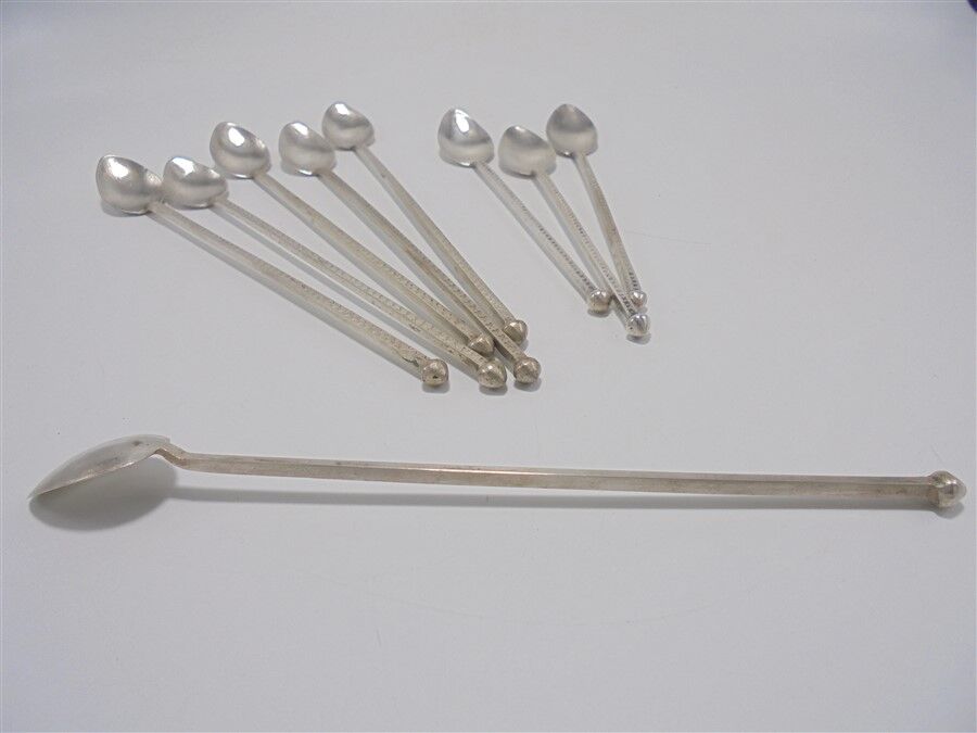 Set of 9 spoons with long handle