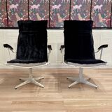 Set of 2 metal and bakelite armchairs design 1960.