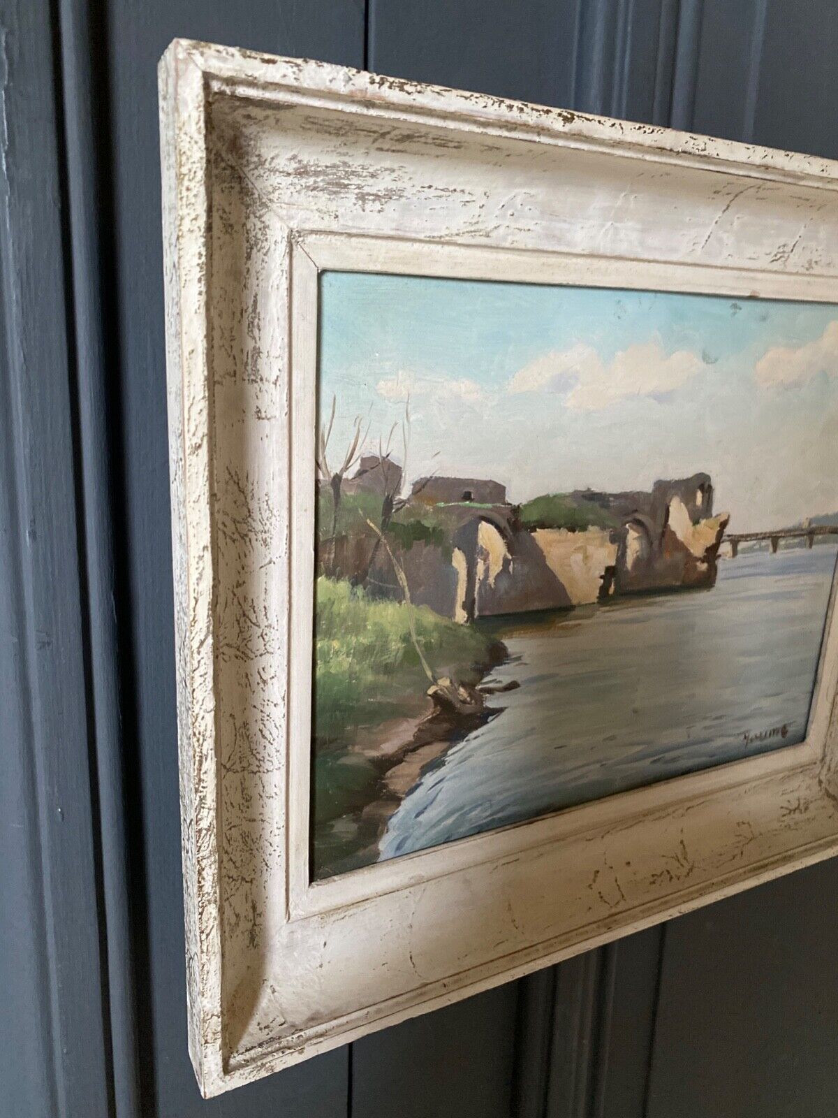 Countersigned lithograph Claude Hemeret Bouquet of blue flowers 43/175