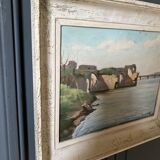 Countersigned lithograph Claude Hemeret Bouquet of blue flowers 43/175