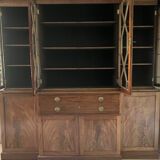 Library, glass-fronted mahogany display cabinet