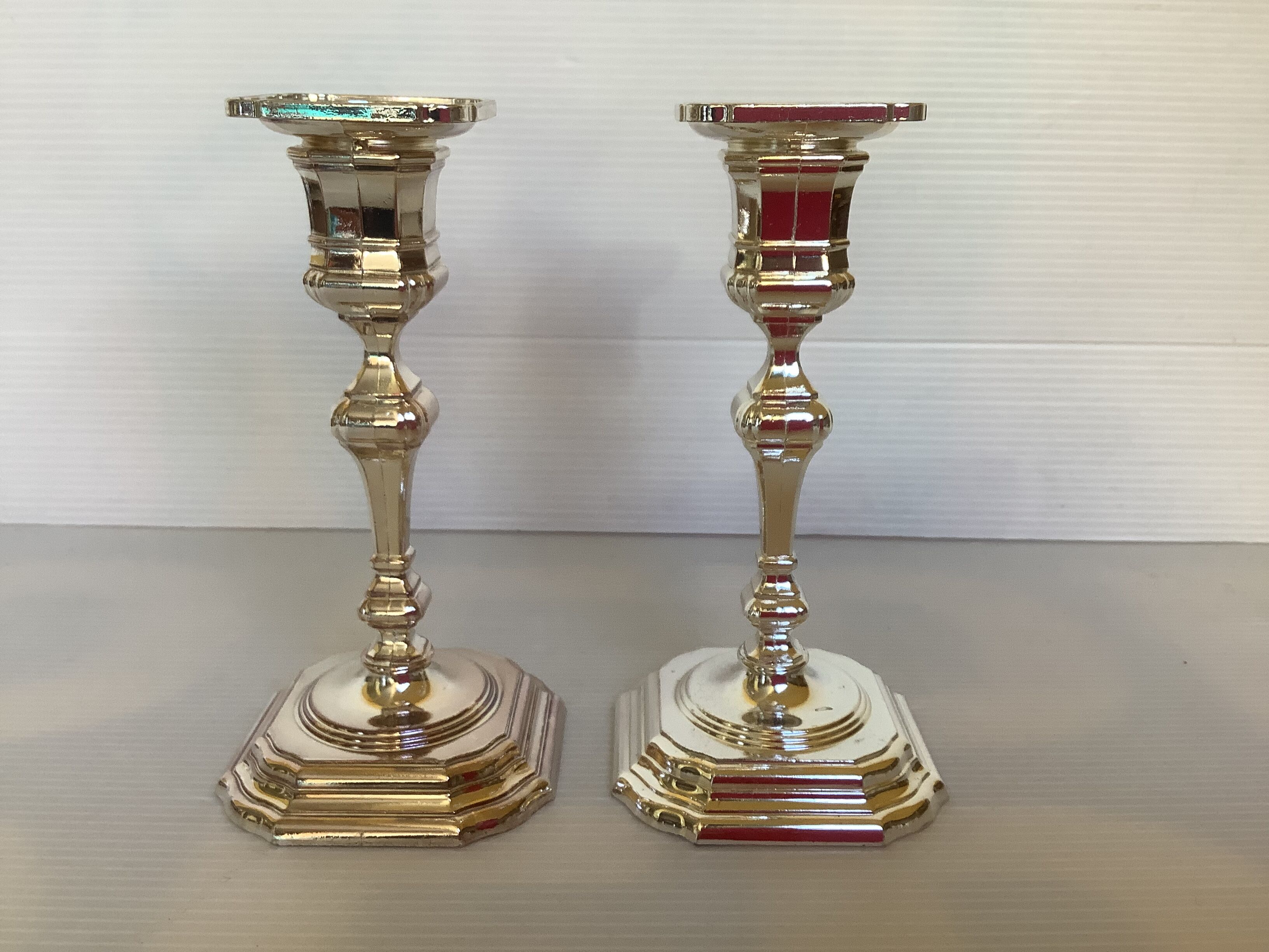 Pair of candlesticks silver metal W Germany