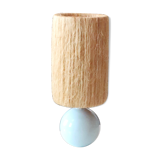 Glass lamp with hemp shade from the 60s