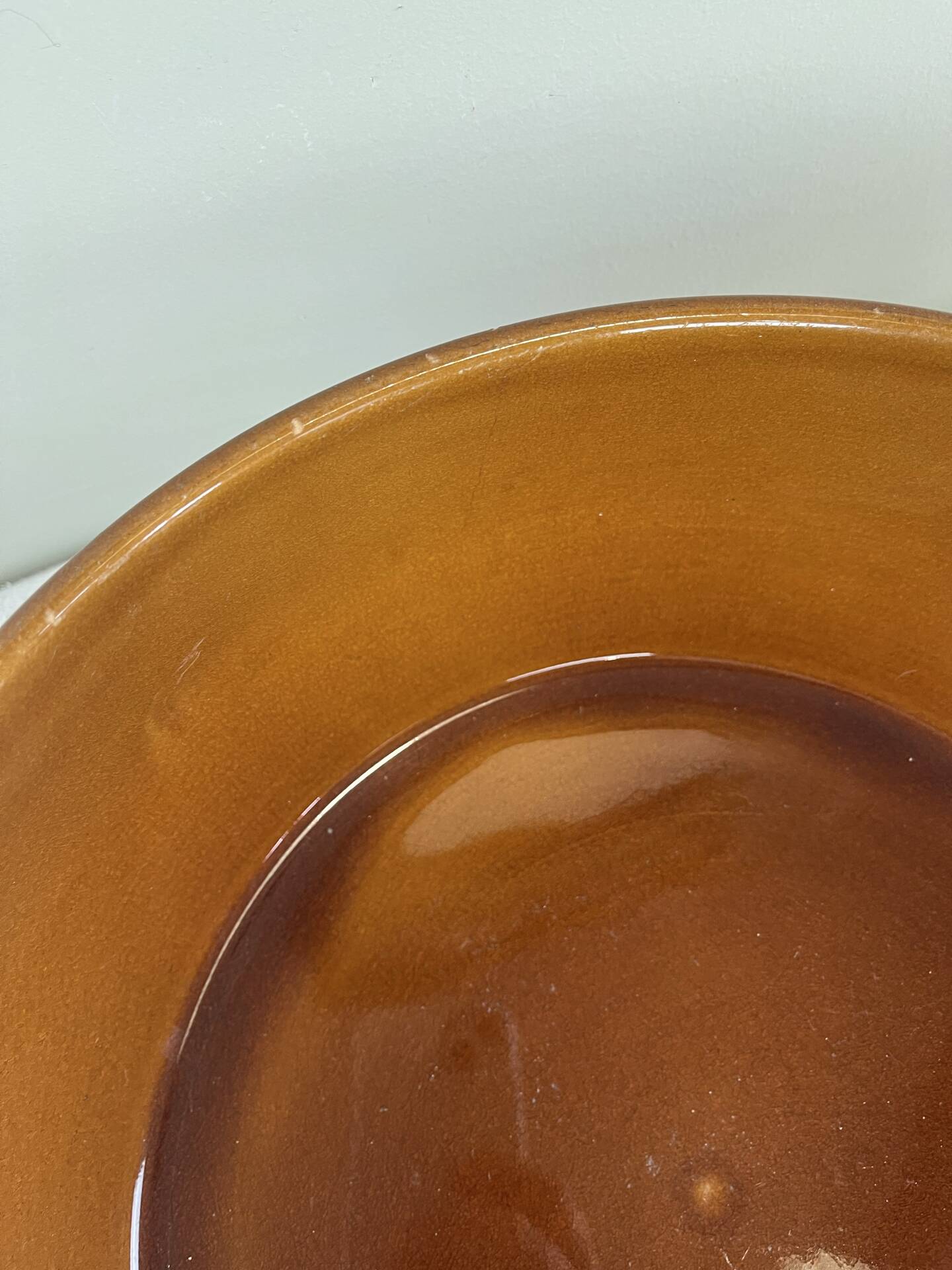 Large glazed terracotta salad bowl